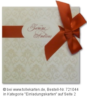 Tolle Hochzeitseinladungen mit breiter Schleife Tolle Hochzeitseinladungen mit breiter Schleife