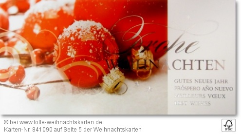 Schöne Weihnachnachtskarten mit FSC Zertifizierung: 