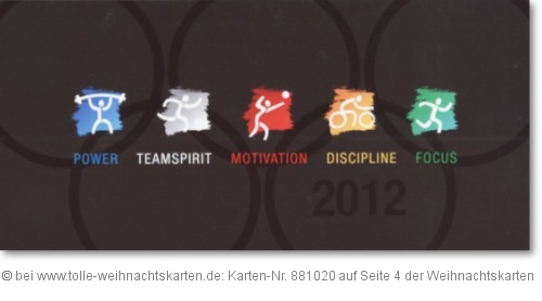 aussergwöhnliche Weihnachtskarte mit olympischen Ringen
