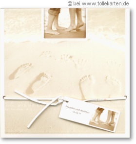 Einladung zur Hochzeit mit Strandmotiven – Hochzeitskarten