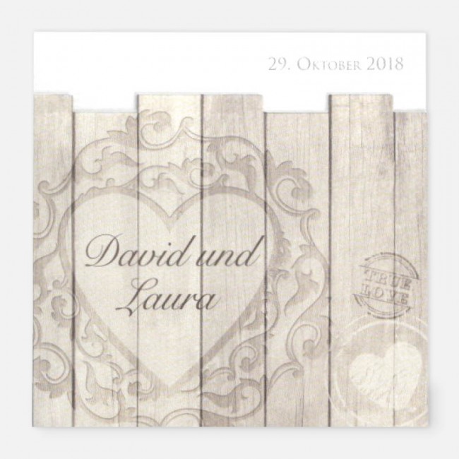 Einladungskarten Hochzeit Holzoptik