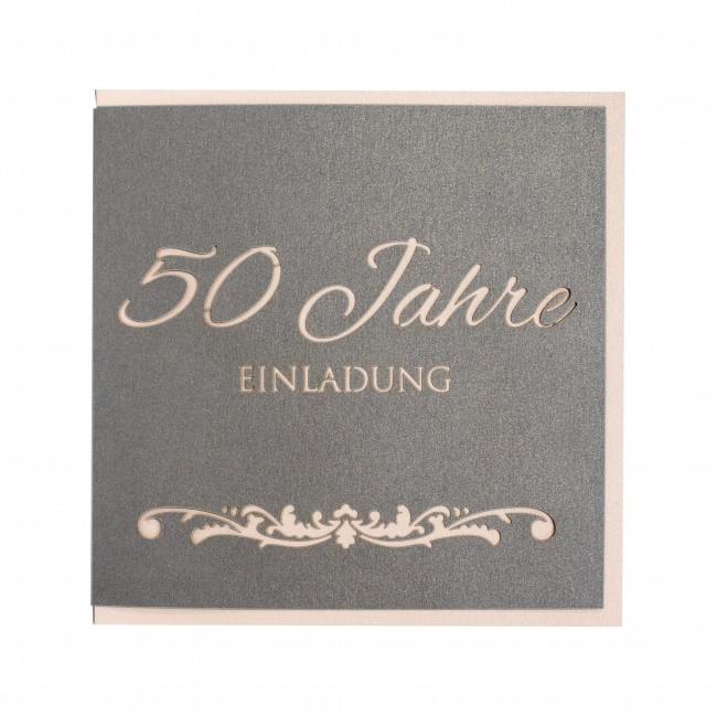 Elegante Einladungskarte Zum 50 Geburtstag Mit Besonderem Effekt