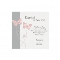 Rosa Schmetterling Danksagungskarte - 726530