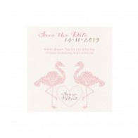 Flamingos Save the Date Karte - 727537 4er Bogen