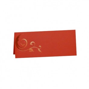 Tischkarte rot mit Glanzornament
